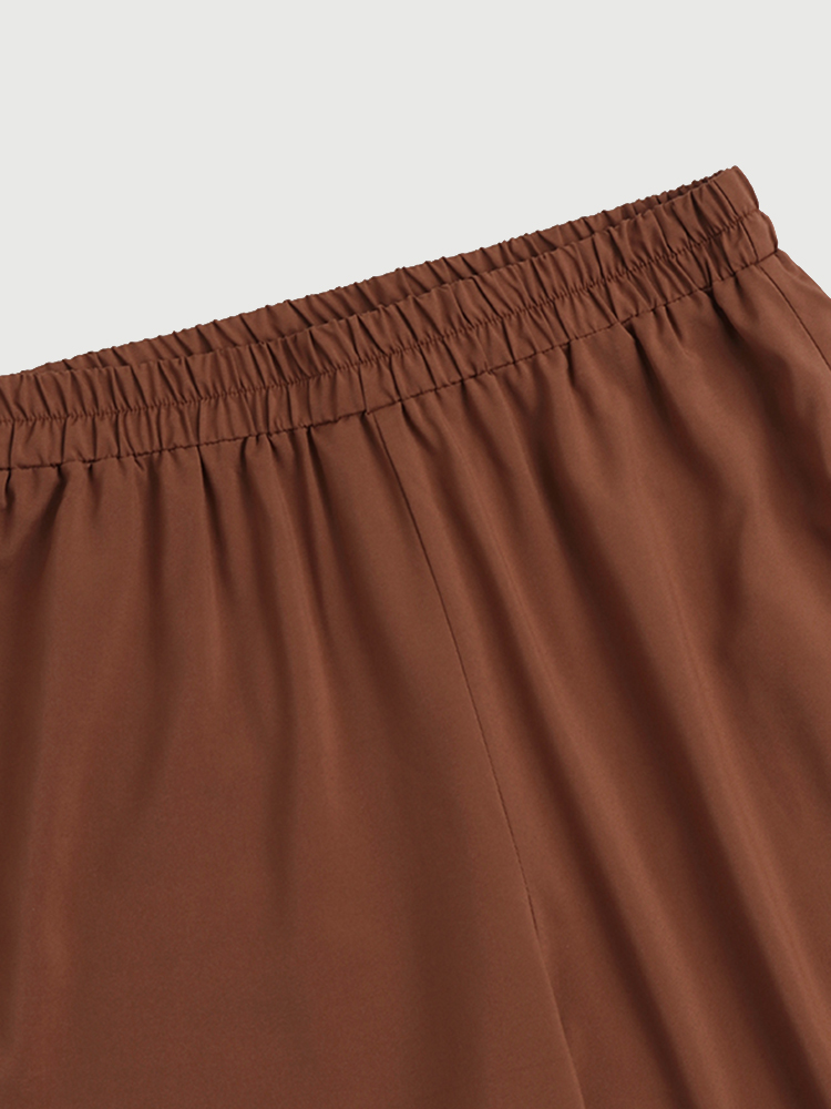 Women Solid Color Ruffle Hem Long Sleeve Top Loose Pants Casual Two  Piece Sets