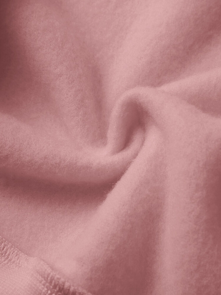 Women Long Sleeve Solid Round Necked Narrow Hem Pullover Sweatshirt